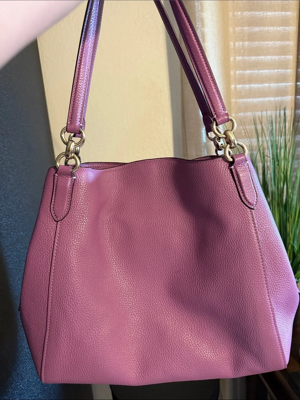 Coach Pebbled Leather Shoulder Bag - Picture 5 of 8